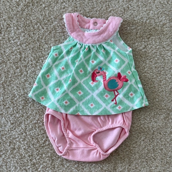 LOT 0-3 Mos. Baby Girl Dresses with bottoms - Picture 7 of 9